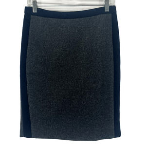 J Crew Women's No. 2 Double-serge Wool Back-zip Pencil Tipped Skirt Gray Size 0